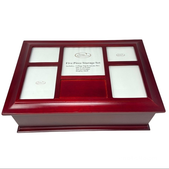 Things Remembered Five Piece Storage Set in a rich Mahogany Wood. - Picture 14 of 14